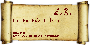Linder Kálmán névjegykártya