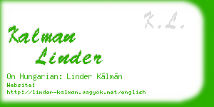 kalman linder business card